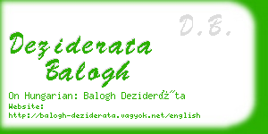 deziderata balogh business card